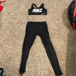 Nike pro sports bra (small) Nike dry fir running leggings (small)